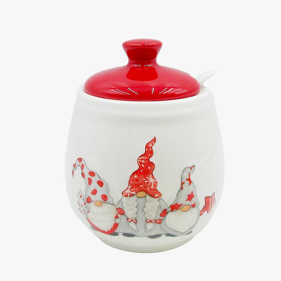 Conjunto de talheres Nordic Santa, pratos cerâmicos ocidentais Prato de lanche Presente de Natal criativo Copo de chaleira de chá em casa Frasco selado