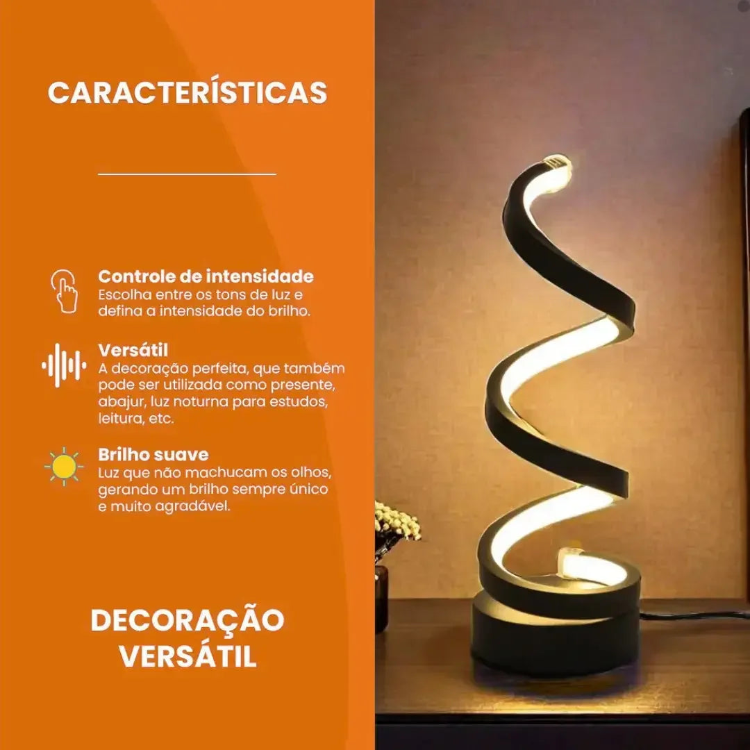 Abajur LED Espiral Clássico