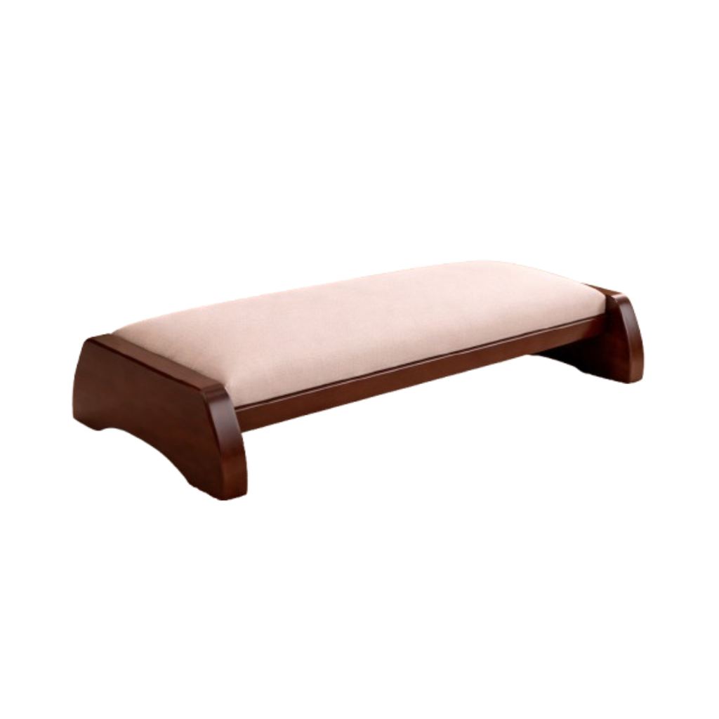Ajoelhador Madeira Maciça em Suede Bege®