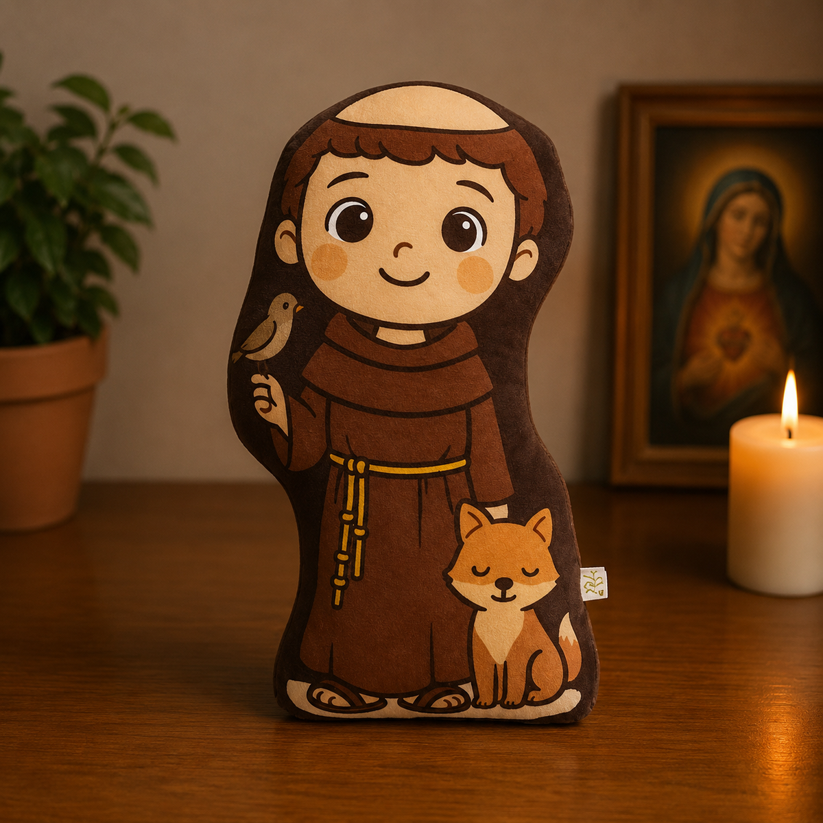 Almofada Infantil São Francisco de Assis em Algodão 30cm®