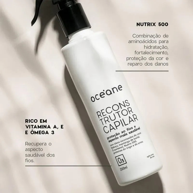 Kit Cabelo de Salão - Reconstrutor + Protetor Térmico + Óleo Finalizador + Perfume