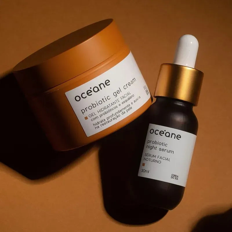 Kit Sérum Noturno + Gel Hidratante Facial com Probióticos