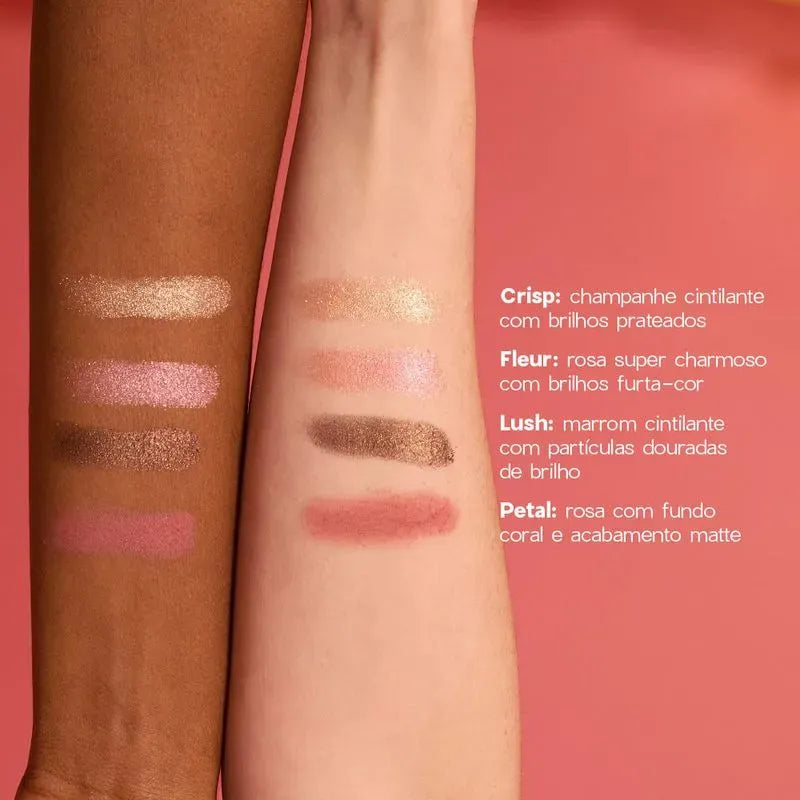 Kit Trio Glossy Rosé Pink - Paleta + Batom + Blush