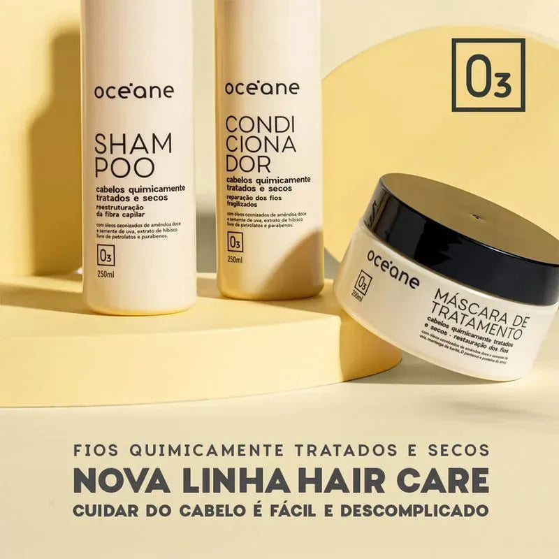 Kit Shampoo + Condicionador + Máscara de Tratamento para Cabelos Quimicamente Tratados + Reconstruto