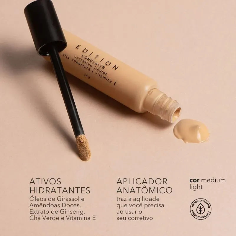 Kit Base Líquida 210l + Corretivo Líquido Light + Pó Solto Océane Edition