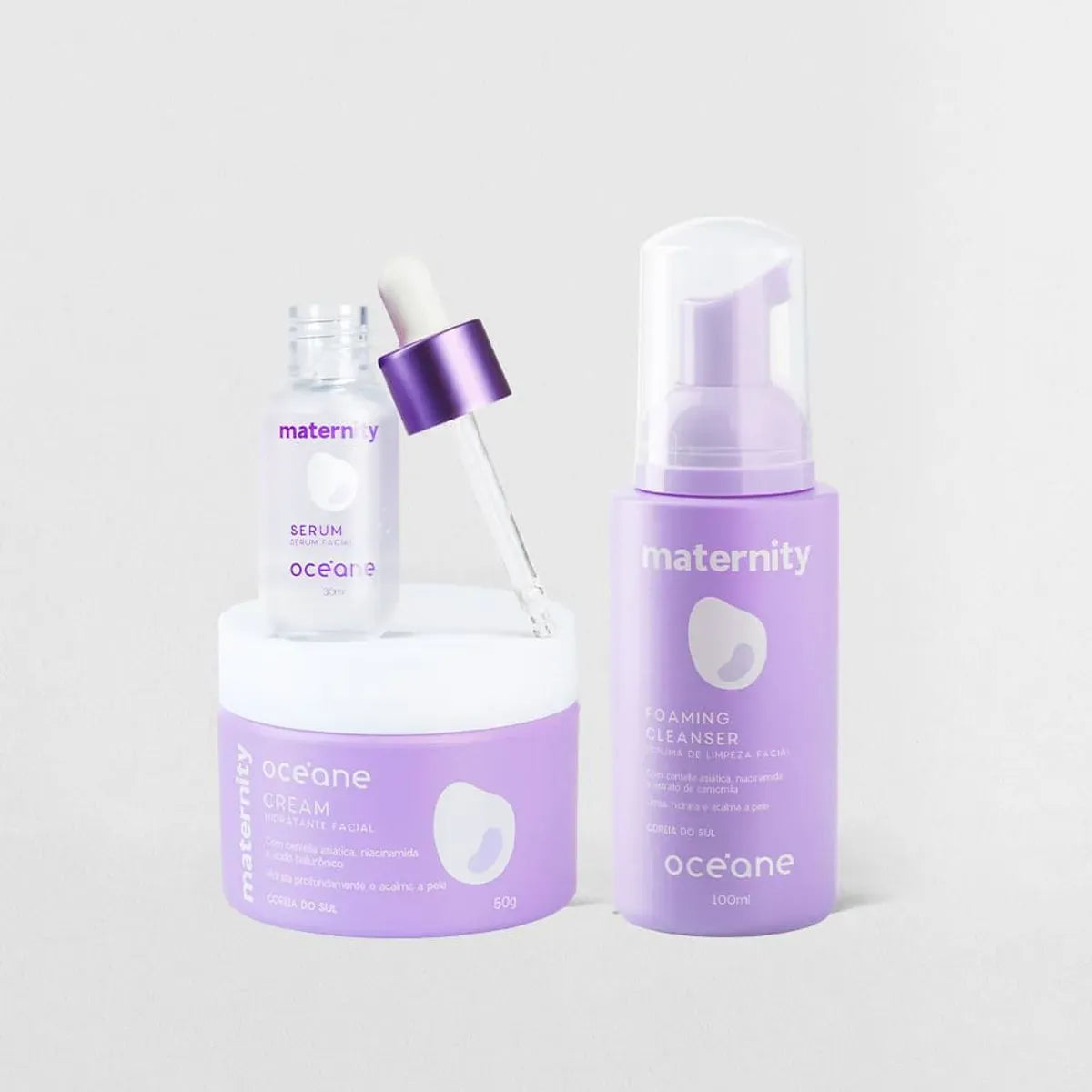 Kit Espuma de Limpeza + Sérum Facial + Hidratante Facial para Gestantes