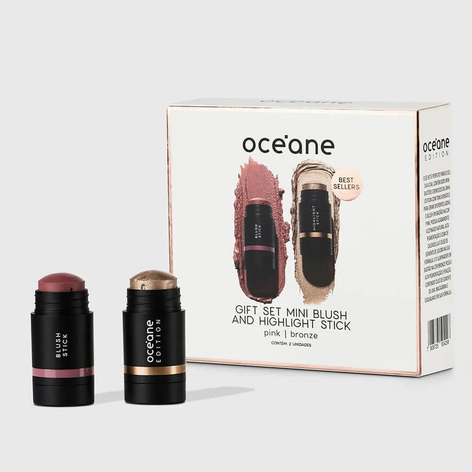 Kit Presente Minis Edition -Blush + Iluminador em Bastão 6g